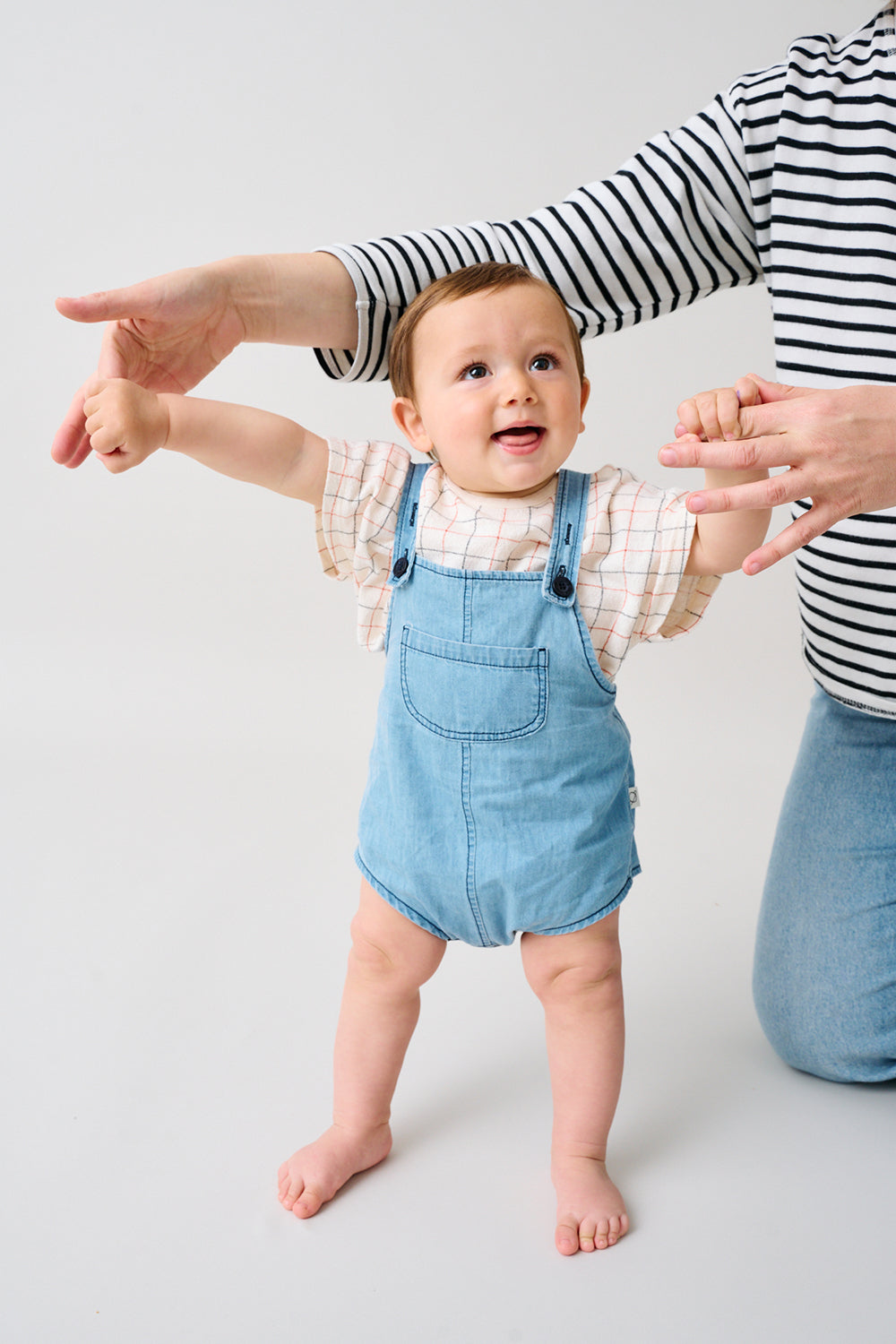 Cozmo Clothing My Little Cozmo Romper Denim Baby Overalls My