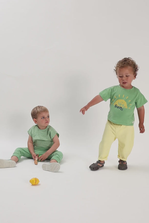 #color_Yellow | Cotton twill baby pants by Cozmo