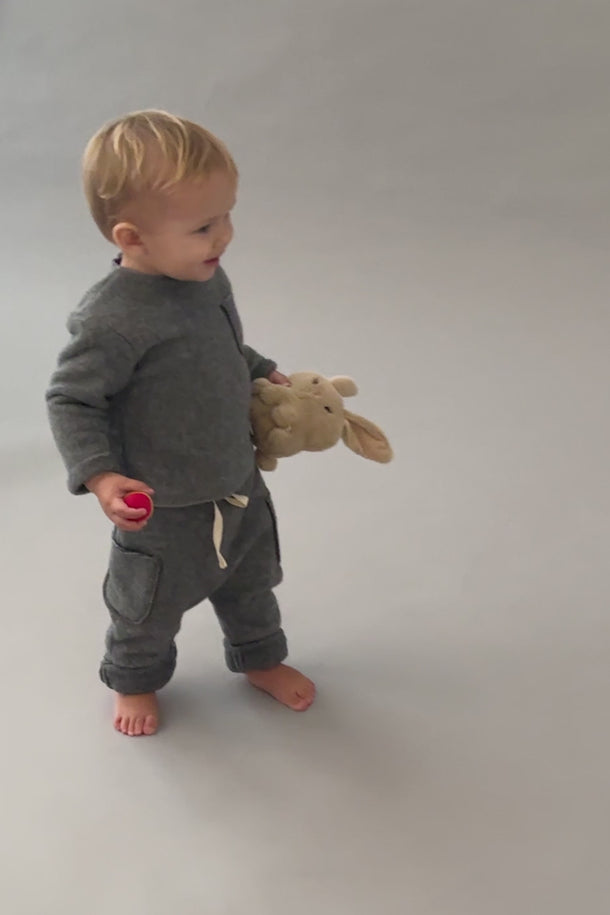 #color_grey | Soft melange bamboo sweater for babies by Cozmo